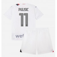 Stroje piłkarskie AC Milan Christian Pulisic #11 Koszulka Wyjazdowej dla dzieci 2023-24 Krótki Rękaw (+ szorty)